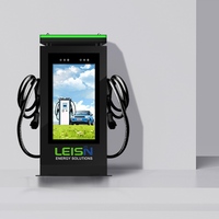 Nouveau chargeur rapide DC extérieur 60kW-160kW avec écran publicitaire 2500 nits, boîtier IP55/IK10, refroidissement par air forcé, multi-standards