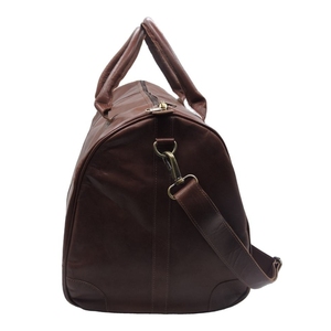 กระเป๋าเดินทางหนังแท้สีน้ำตาลสำหรับผู้ชาย – กระเป๋าถือสำหรับออกกำลังกายและกีฬาในวันหยุดสุดสัปดาห์ที่ปรับแต่งได้ - Product Image 3