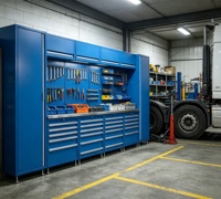 Gabinete de Herramientas Modular de Acero, Solución de Almacenamiento para Garaje, Espacio de Almacenamiento Multifuncional, Adecuado para Talleres de Reparación de Fábrica/Garajes
