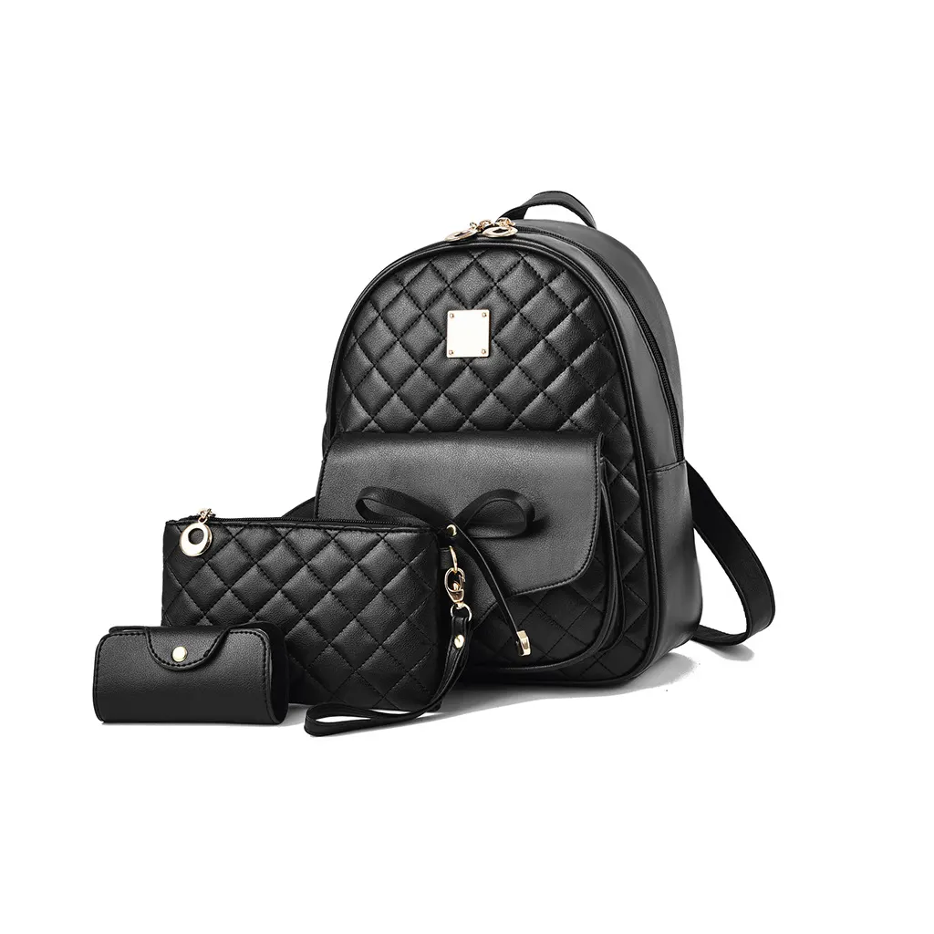 ODM OEM 2023 New Arrival Hot Sale Custom Pu Leather fashion women black backpack