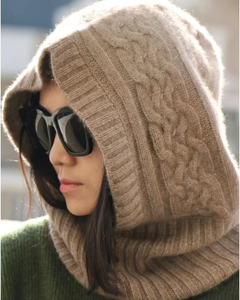 Vente en gros 100% cachemire cou ensemble chapeau couverture avec écharpe épaissie double usage hommes et femmes protection des oreilles chapeaux en cachemire - Product Image 2