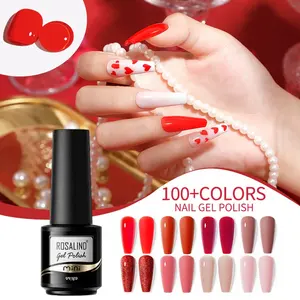 ROSALIND Nail Gel Polish Professional Custom Logo Soak Off Long Lasting 7ml Neon Red Color Uv Gel Nail Polish Nail Art Design