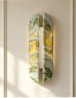 Applique murale LED moderne en marbre vert, lampe décorative de luxe en pierre naturelle pour chambre, salon, hôtel, villa
