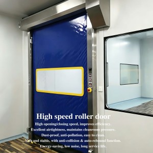 <span class=keywords><strong>Porte</strong></span> à enroulement automatique à grande vitesse en <span class=keywords><strong>PVC</strong></span> avec fenêtre transparente pour les opérations en salle blanche - Product Image 3