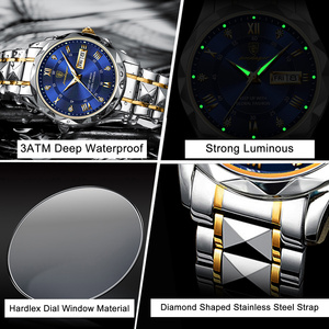 Montre Poedagar de luxe haut de gamme, étanche, lumineuse, avec date et jour, pour homme, en acier inoxydable, <span class=keywords><strong>à</strong></span> quartz, Reloj - Product Image 5