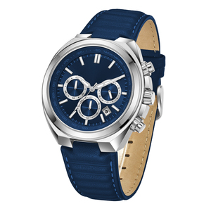 Montre de luxe pour homme en acier inoxydable 44 mm avec grand cadran <span class=keywords><strong>bleu</strong></span>, montre-bracelet décontractée pour homme, chronographe, montre cadeau - Product Image 1