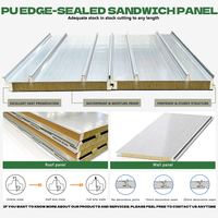 Panneau sandwich moderne en polyuréthane avec bords isolés pour toiture, entrepôt, chambre froide, usine, panneau sandwich en laine de roche