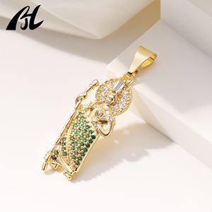 H977 Wholesale 14k Gold Plated St Jude <strong>San</strong> <strong>Judas</strong> Tadeo Pendant Religious Catholic Christianity for Jewelry with Brass Material - Product Image 3