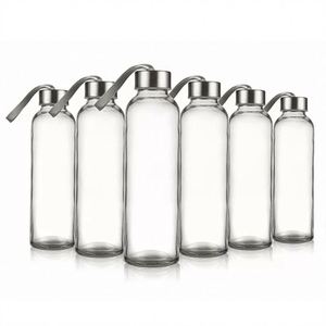 Bouteille d'eau en verre borosilicate transparent de grande capacité avec logo personnalisé, 500 ml, 750 ml, 1000 ml, avec couvercle en acier inoxydable pour le camping - Product Image 2