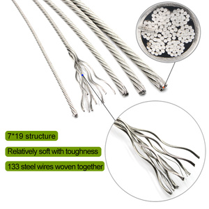 SWP001 كابلات من الفولاذ المقاوم للصدأ لختم الكابلات، حبل سلكي من الفولاذ المقاوم للصدأ SS304 SS316 بتصاميم 1x7/1x19/7x7/7x19/19x7/7X37، بأحجام متنوعة - Product Image 2