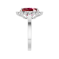 Cincin Ruby Merah Alami 5 Ct Potongan Oval Solitaire Perak Sterling untuk Pesta Pernikahan Wanita Perhiasan Berkualitas Produsen Grosir