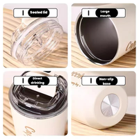 Nouveau gobelet isotherme en acier inoxydable à double paroi personnalisé, tasse à café et à thé avec couvercle au design classique pour les filles, voyage, voiture