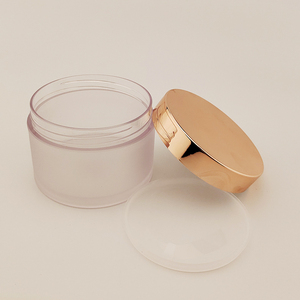 Cosmetic Luxury petg Wide Mouth 50g Empty Plastic Cream Jar Amber  Recyclable Empty Cream Butter Scrub Container Jar With Li