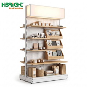 ชั้นวางสินค้าแบบปรับได้หลายชั้น Highbright Custom สีขาว ทำจากเหล็กและไม้ - Product Image 1