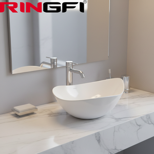 Le <span class=keywords><strong>lavabo</strong></span> <span class=keywords><strong>de</strong></span> comptoir blanc <span class=keywords><strong>de</strong></span> forme irrégulière <span class=keywords><strong>de</strong></span> l'hôtel et l'évier en céramique en forme <span class=keywords><strong>de</strong></span> feuille facile à nettoyer <span class=keywords><strong>de</strong></span> la <span class=keywords><strong>salle</strong></span> <span class=keywords><strong>de</strong></span> <span class=keywords><strong>bain</strong></span> moderne - Product Image 4