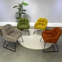 Fauteuil d'appoint moderne en velours avec capitonnage quadrillé, design biscuit, chaise longue rembourrée empilable pour salon, chambre et hôtel