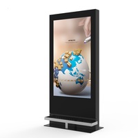 Usine personnalisée 55 65 49 43 support de sol Totem capacitif extérieur IP65 Totem de signalisation numérique de publicité extérieure LCD étanche