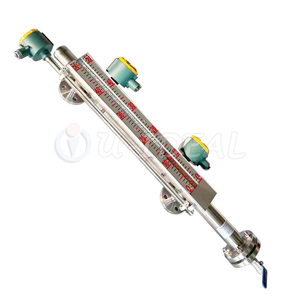 مقياس مستوى السوائل المغناطيسي الصناعي المثبت جانبيًا من الفولاذ المقاوم للصدأ 316L/مبطّن بـ PTFE بدقة 0.1% لقياس خزان الغلاية - Product Image 3