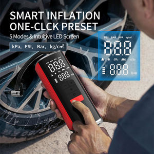 เครื่องเติมลมยางแบบพกพา ปั๊มลมสำหรับยางรถยนต์ พร้อมเกจวัดแรงดันดิจิตอล ไฟ LED สำหรับรถยนต์ รถจักรยานยนต์ จักรยาน - Product Image 2