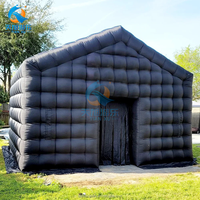 Tente gonflable en forme de cube de glace noire de haute qualité, taille personnalisable, pour cinéma mobile, tente gonflable étanche à l'air