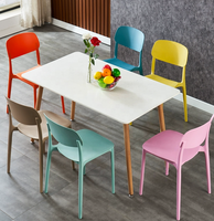 Chaises de salle à manger empilables modernes, chaises en polypropylène bon marché, chaises en plastique pour cuisine, café, bistrot, pour un usage domestique