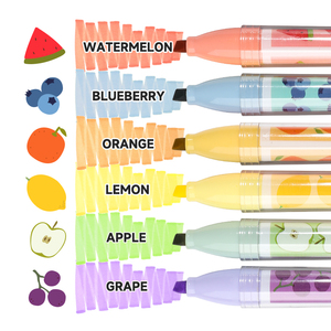 Kmay K-376A/6B Trái Cây Không Độc Hại Mực <span class=keywords><strong>Highlighter</strong></span> Bút Đánh Dấu Nhiều Màu Biểu Tượng Tùy Chỉnh Văn Phòng Phẩm <span class=keywords><strong>Highlighter</strong></span> Bút - Product Image 3