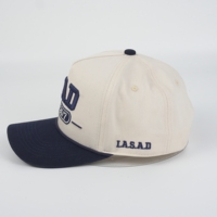 Groothandel 5-panel baseballcap Gorras met aangepaste 3D reliëf geborduurde logo, zwart tweekleurig snapback baseball pet voor heren