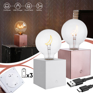 Bắc Âu hiện đại trang trí nội thất li-pin nhựa vuông <span class=keywords><strong>E27</strong></span> đèn bảng đèn chủ căn cứ - Product Image 2