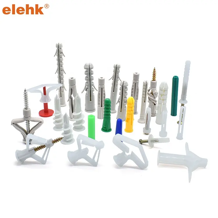 Elehk Grey, настенный штекер, пластиковый расширительный анкер, оптовая продажа, 10*50 мм, нейлоновый пластиковый анкерный настенный штекер
