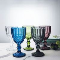 Gobelet en verre gaufré à motif serpentin XUANHUI pour vin rouge et style vintage, capacité 301-400 ml, design de luxe léger