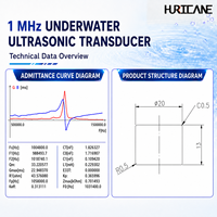 Transducteur ultrasonique piézoélectrique sous-marin étanche Hurricane 1 MHz avec boîtier PI pour capteur de débit d'eau et de liquide