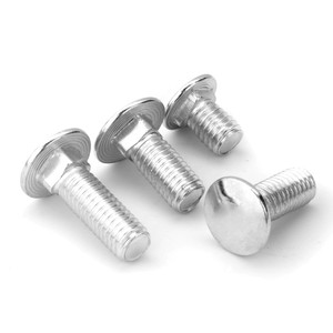 Vis à tête champignon M12 x 30, grade 8.8, vis à tête ronde à col nervuré, finition zinc blanc, normes américaines et britanniques - Product Image 4