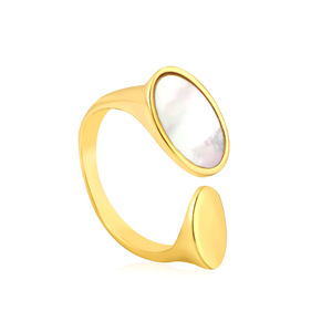 Fashion <b>Rings</b> Geometric Gold Plated Pearl Beaded <b>Adjustable</b> Unisex Party Jewelry - Product Image 5