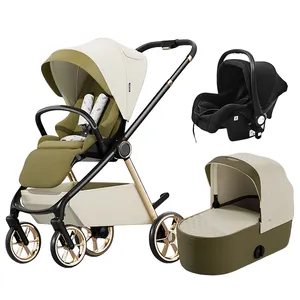 Bebek ürünü/ucuz fiyat yüksek kaliteli seyahat arabası katlanabilir Poussette Kinderwagen 3 In 1 lüks Pram bebek arabası satış