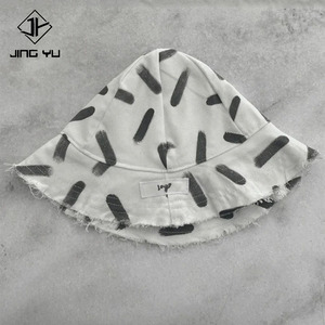 Chapeau de plage élégant conçu par le fabricant, 100% coton pur, imprimé floral en denim, brodé, unisexe - Product Image 1