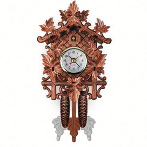 Horloge murale électrique silencieuse à affichage à aiguilles, style antique, design moderne et luxueux, en bois, motif paysager, vente chaude - Product Image 6