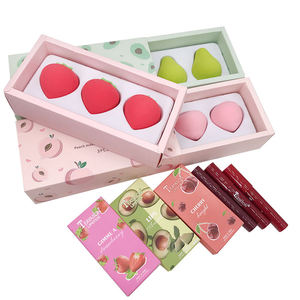 3pcs một Bộ trái cây trang điểm trứng đặt miếng bọt biển mềm vẻ đẹp <span class=keywords><strong>Sponge</strong></span> <span class=keywords><strong>Blender</strong></span> Set trang điểm Máy xay sinh tố <span class=keywords><strong>Sponge</strong></span> - Product Image 1