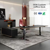 Bureau de direction moderne avec support, bureau facile à nettoyer, multi-spécifications, mobilier de bureau personnalisé en gros pour les entreprises