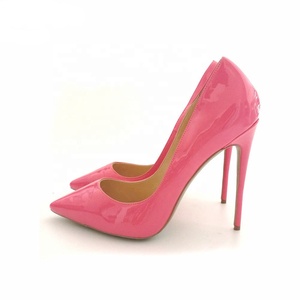 Wholesale New Pointed Toe Pink High <b>Heels</b> <b>Red</b> Bottom Pumps Women's Stiletto <b>Shoes</b> 8CM 10CM 12CM for Party Club - Product Image 2