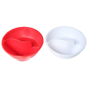 Cereal Bowl With Dry Wet Separation Red And White Household Breakfast Bowl For Home Use - Product Image 5