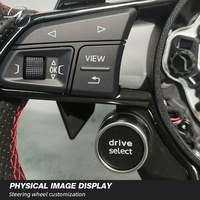 Setir Kemudi Serat Karbon 4 Palang Bentuk D Datar Satu Tombol Start Kustom untuk Audi 2018-2024 A6 A7 A8 S6 S7 S8 RS6 RS7 Avant