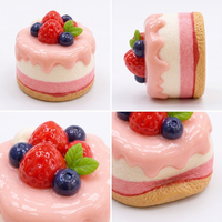 Jouet Squishy en Silicone Kawaii en Forme de Gâteau Fraise, Anti-Stress à Remontée Lente, Jouets à Presser, Vente en Gros OEM, Cadeau Promotionnel