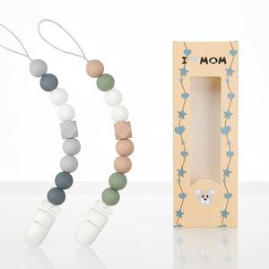 Chaîne de sucette en silicone faite à la main sans BPA pour bébé, attache-tétine pour la dentition, vente en gros, OEM - Product Image 5