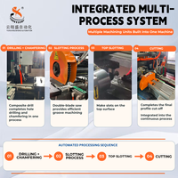 Machine de traitement de boulons encastrés pour portes coulissantes en aluminium sur mesure avec contrôle servo PLC pour le perçage, le fraisage et la découpe
