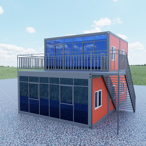 Lusso prefatto luce <span class=keywords><strong>in</strong></span> acciaio casa prefabbricata casa casa prefabbricata di lusso 40ft con contenitore solare casa 2 storia moderna con ufficio - Product Image 3