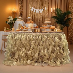 Personalizar Organza <span class=keywords><strong>tul</strong></span> a mano Tutu de <span class=keywords><strong>mesa</strong></span> para fiesta de boda cumpleaños Deco - Product Image 1