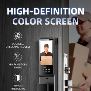 Serrure de porte intelligente Tuya Wifi avec reconnaissance d'empreintes digitales, faciale 3D, veineuse palmaire et écran, avec caméra, vente en gros directe usine Chine - Product Image 4