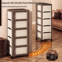 Meuble de rangement multi-niveaux sous table, chariot mobile en plastique avec tiroirs pour vêtements et snacks, idéal pour le salon domestique