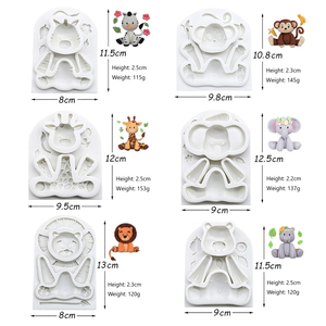 Molde <span class=keywords><strong>de</strong></span> Silicona del Mundo Animal León Elefante Mono Cebra Jirafa para Hornear Galletas Decoración <span class=keywords><strong>de</strong></span> Pasteles y <span class=keywords><strong>Fondant</strong></span> para Fiestas - Product Image 3