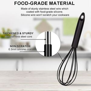 Fouet à œufs en silicone résistant aux hautes températures, ustensile de cuisine domestique, mini fouet manuel en forme de ballon pour la pâtisserie et le mélange de crèmes - Product Image 2